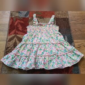 Joie Floral Pink Girls Sundress With Ruched Top 24M